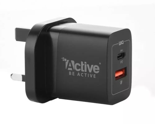 شاحن جداري نانو بمنفذين بقوة 20 واط من Active - ال...