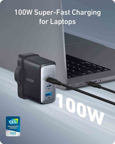 شاحن جداري نانو II USB C من أنكر بقوة 100 واط و 3...