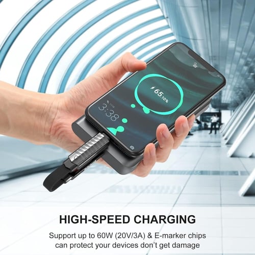 كيبل شحن 4 في 1 بقدرة 60 واط الحل الكامل لشحن ونقل...