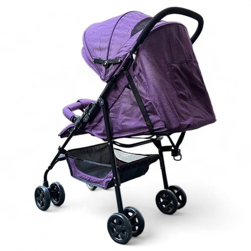 عربية اطفال مع مقبض يد لسهولة الطي رصاصي 6077