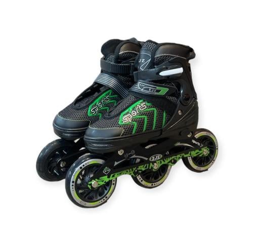 سكيت -أحذية تزلج بالالون الأسود والأخضر المقاس من...