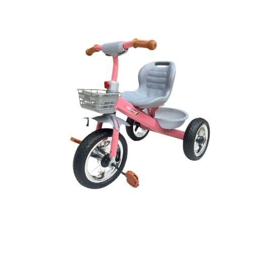 دراجة 3 كفر مع سلة امامي وخلفي لون وردي