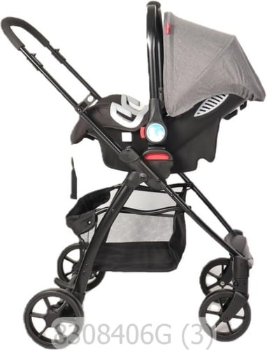 عربة أطفال مع مقعد سيارة