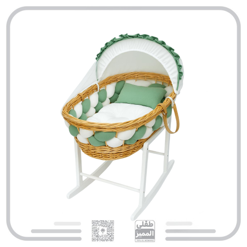 سلة موسى خيزران +قاعده خشب