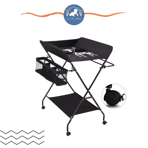 طاولة غيار بهيكل معدني لون أسود