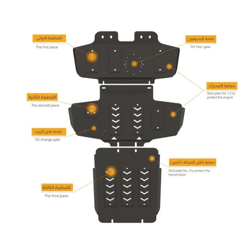 صاجة حماية نيسان باترول SE بلاتينيوم حديد Skid pla...