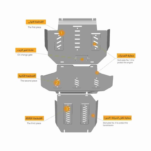 صاجة حماية جريت وول بور المنيوم Skid plate