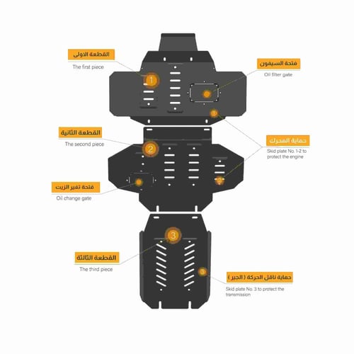 صاجة حماية لاندكروزر LC300 حديد Skid plate
