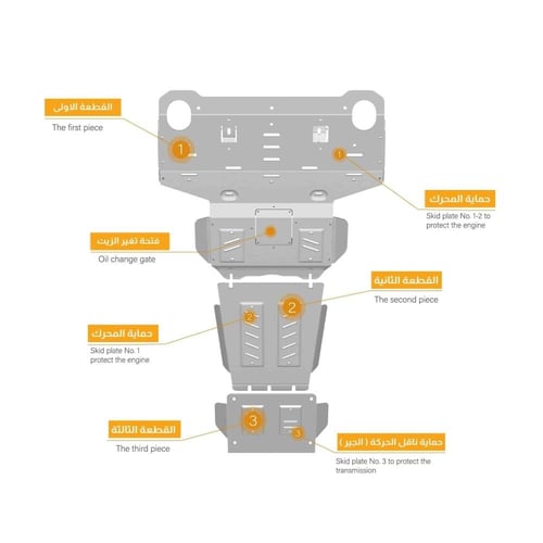صاجة حماية تويوتا هايلوكس المنيوم م2016: 2024 Skid...