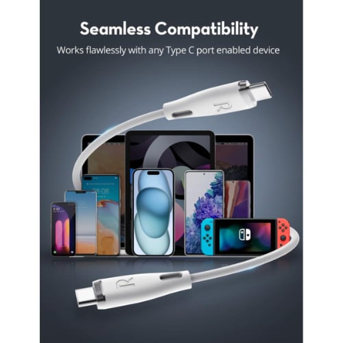 راف باور - سلك قماش تايب سي الى تايب سي 1.2 متر بق...