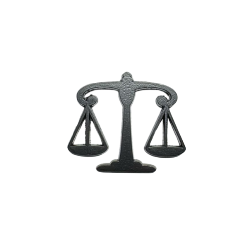 ملصق حديد ميزان القانون (أسود)