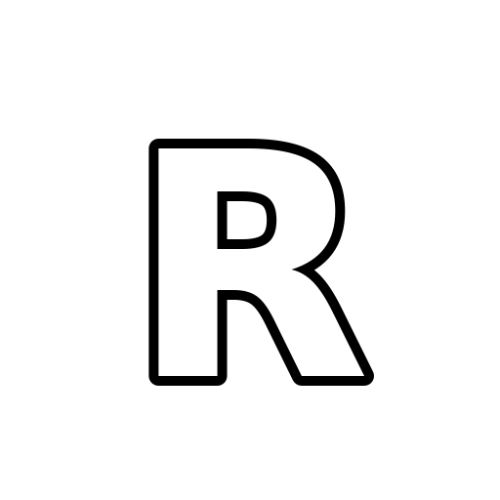 ملصق حديد حرف R