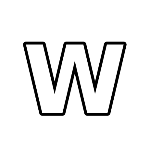 ملصق حديد حرف W