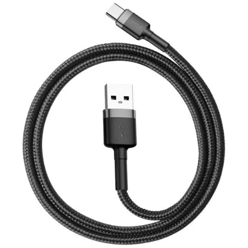 بيسوس - سلك USB تو تايب سي قماش بطول 2 متر - اسود