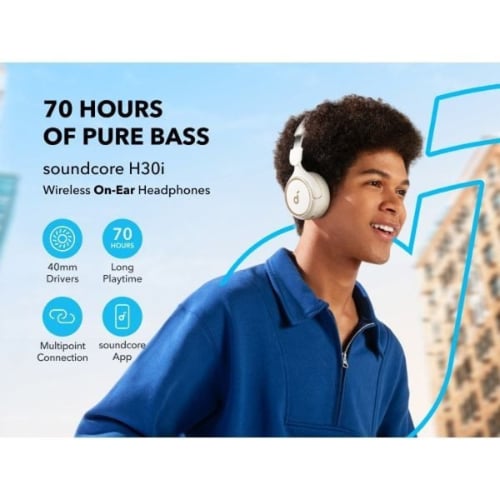 ساوندكور - H30i سماعة رأس بلوتوث 70 ساعة - اسود