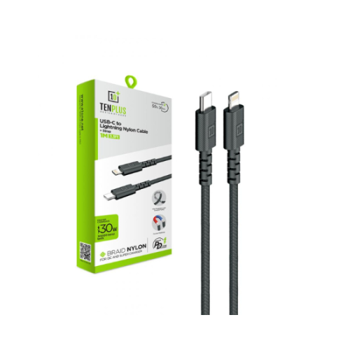 تن بلس - سلك شاحن ايفون تو تايب سي مقاوم للقطع بطو...