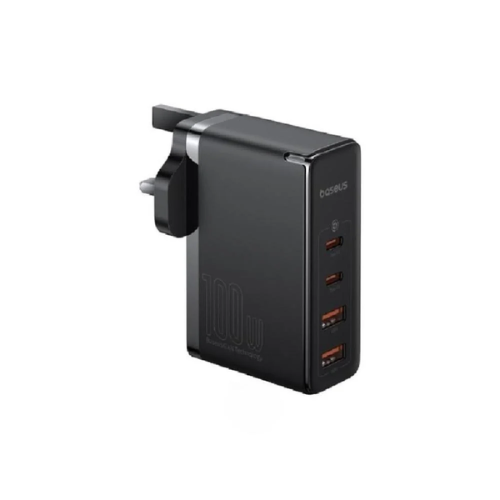 بيسوس - شاحن جداري 2USB + 2PD بقوة 100 واط - اللون...