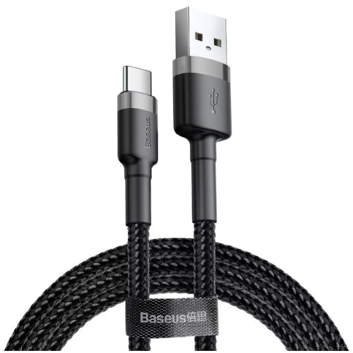 بيسوس - سلك USB تو تايب سي قماش بطول 2 متر - اسود