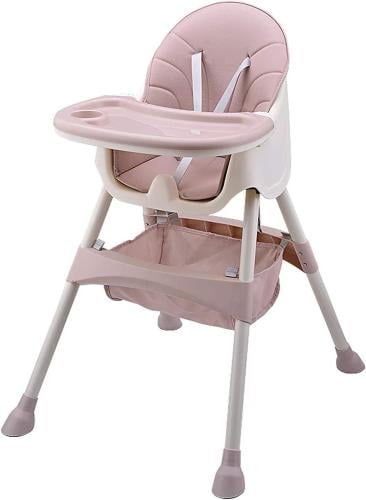 كرسي مرتفع لاطفال بصينية مزدوجة قابلة للفصل وارجل...