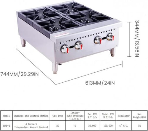 موقد غاز فوق الطاولة 4 شعلة