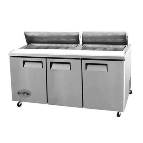 ثلاجة تحضير بيتزا - ساندوتش 185 سم / ستيل 3 أبواب