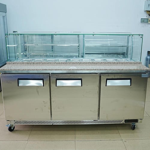 ثلاجة تحضير بيتزا وساندويتشات بسطح رخام 180 سم