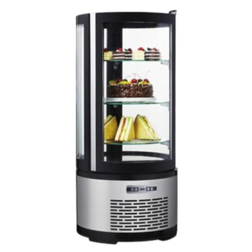 ثلاجة عرض زجاجية دائرية مع 3 أرفف زجاجية - 105 لتر...