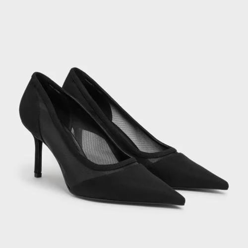 كعب تشارلز اند كيث/لون Black Textured