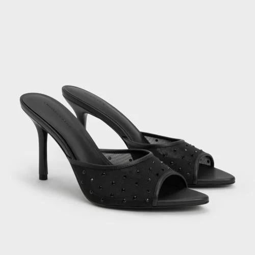 كعب تشارلز اند كيث/لون Black Textured
