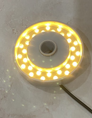 كشاف مجوف اصفر واحد بوصة مع محول مدمج 10.5 وات