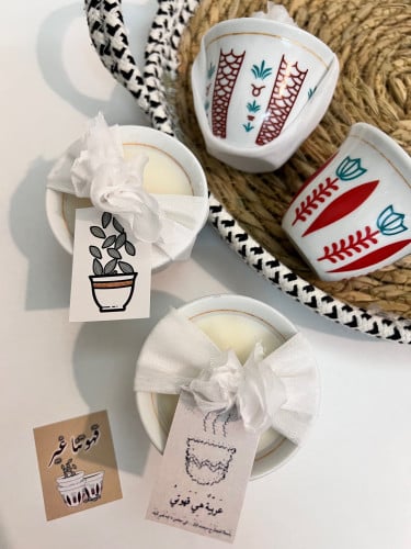 شمعة فنجان القهوه بثيم القهوه السعودية