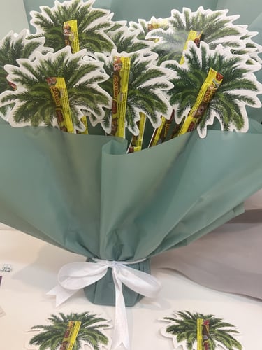 باقة توزيعات ثيم نخلة مع شوكلاته