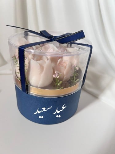 بوكس هديه شمع معطر شكال وردة