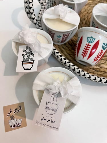 شمعة فنجان القهوه بثيم القهوه السعودية