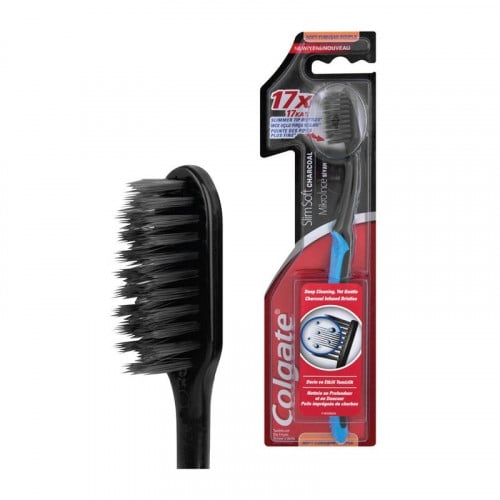 فرشاة أسنان سليم سوفت بالفحم من كولجيت- ألوان متعد...