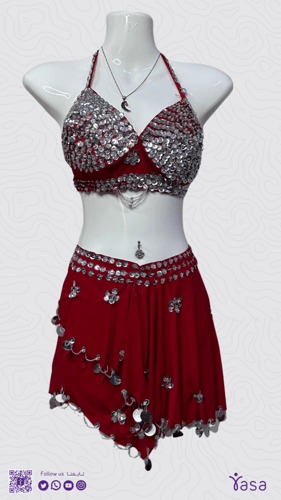 بدلة يلينا للرقص الشرقي ، اللون احمر او اسود من قط...