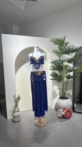 بدلة للرقص الشرقي ، اللون ازرق ، مقاس واحد
