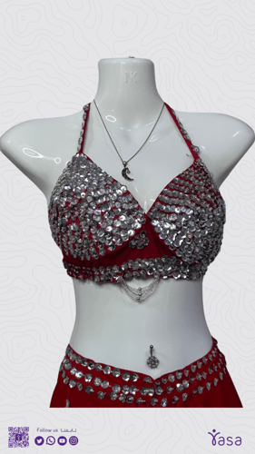 بدلة يلينا للرقص الشرقي ، اللون احمر او اسود من قط...