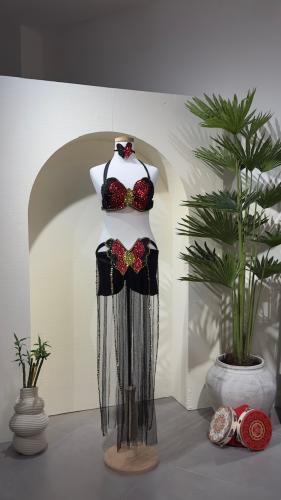 بدلة للرقص الشرقي ، اللون اسود، مقاس واحد