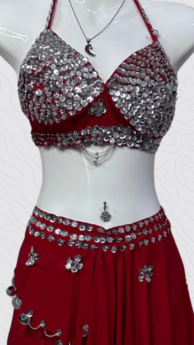 بدلة يلينا للرقص الشرقي ، اللون احمر او اسود من قط...