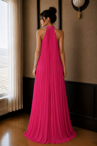 Pink Muse Pleated Gown