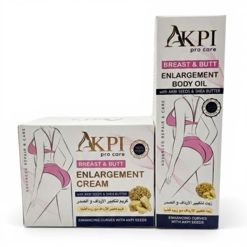 مجموعة AKPI لتكبير وشد الصدر والأرداف – كريم + زيت...