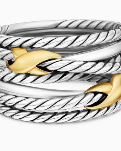 X Crossover Band Ring Double X Crossover Ring Ster...