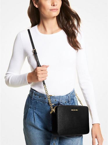 Jet Set Large Saffiano Leather Crossbody Bag مايكل...