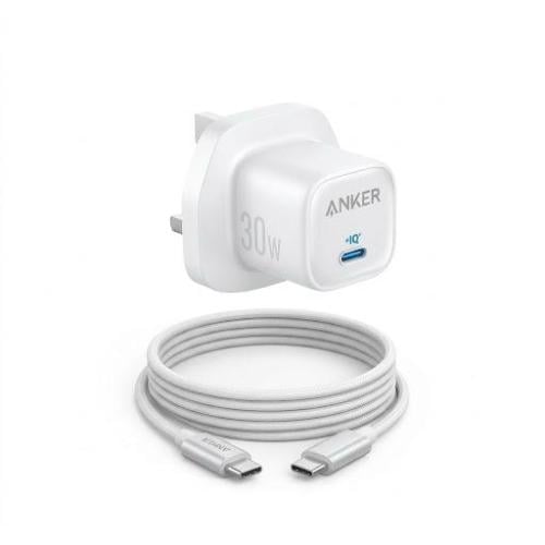 شاحن Anker Zolo Charger (30W, PD 3.0) مرفق مع كيبل...