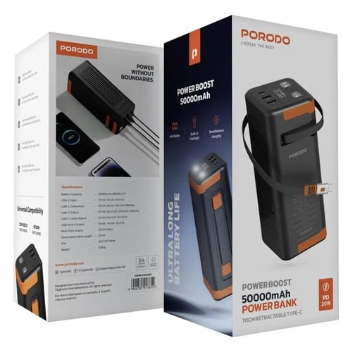 باور بنك - Porodo Power Boost 50000mAh Power Bank...