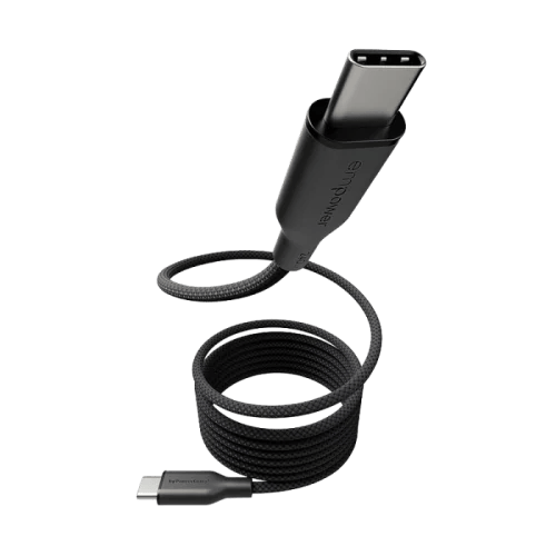 امباور بانزر جلاس كيبل Magnetic من USB-C إلى USB-C بطول 1.5 م وبقوة 240 واط - أسود