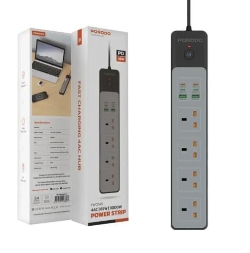 مقبس كهربائي برودو Porodo 3000W Power Strip with 4...