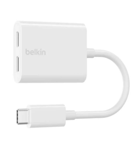 وصلة بيلكن تايب سي بمنفذين تايب سي - ابيض