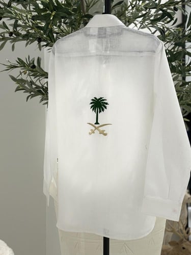 قميص كتان بتطريز السعودية